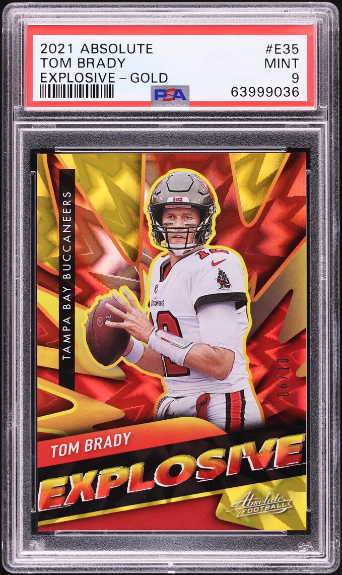 2021 Absolute Explosive Gold Tom Brady /10 #E35 PSA 9 MINT - Photo 1