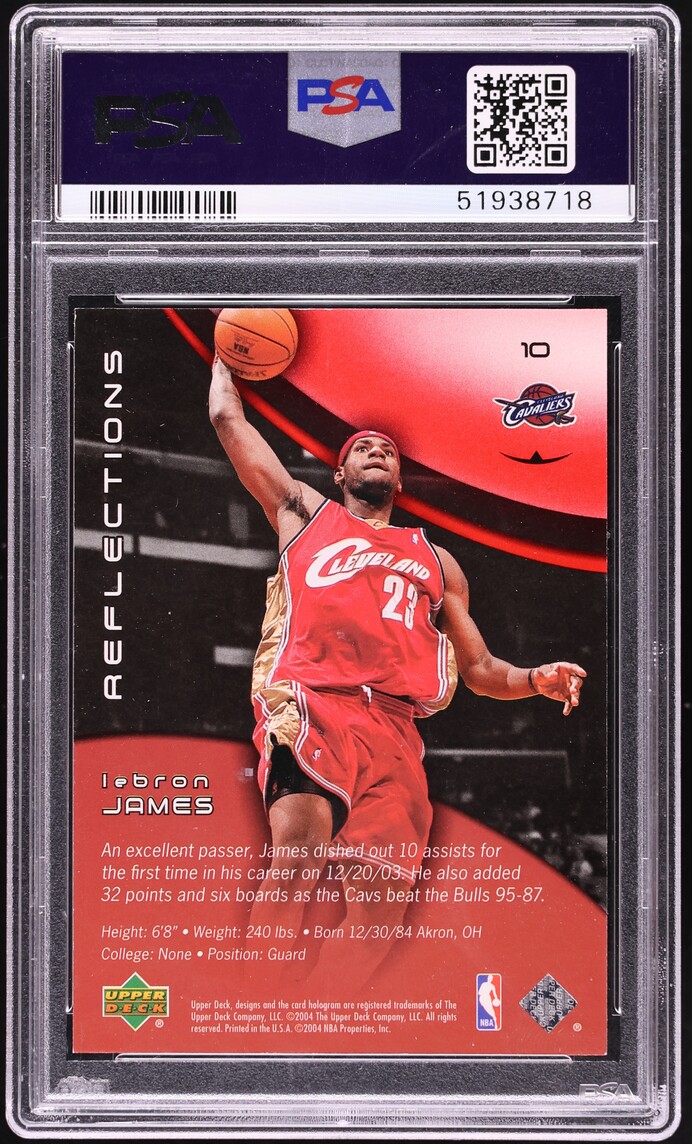 2003 UD Triple Dimensions Reflections Ruby LeBron James ROOKIE /500 #10 PSA 9 MINT - Photo 2