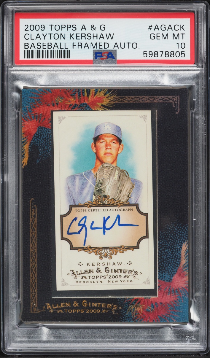 2009 Topps Allen & Ginter Framed Clayton Kershaw AUTO #AGA-CK PSA 10 GEM MINT
