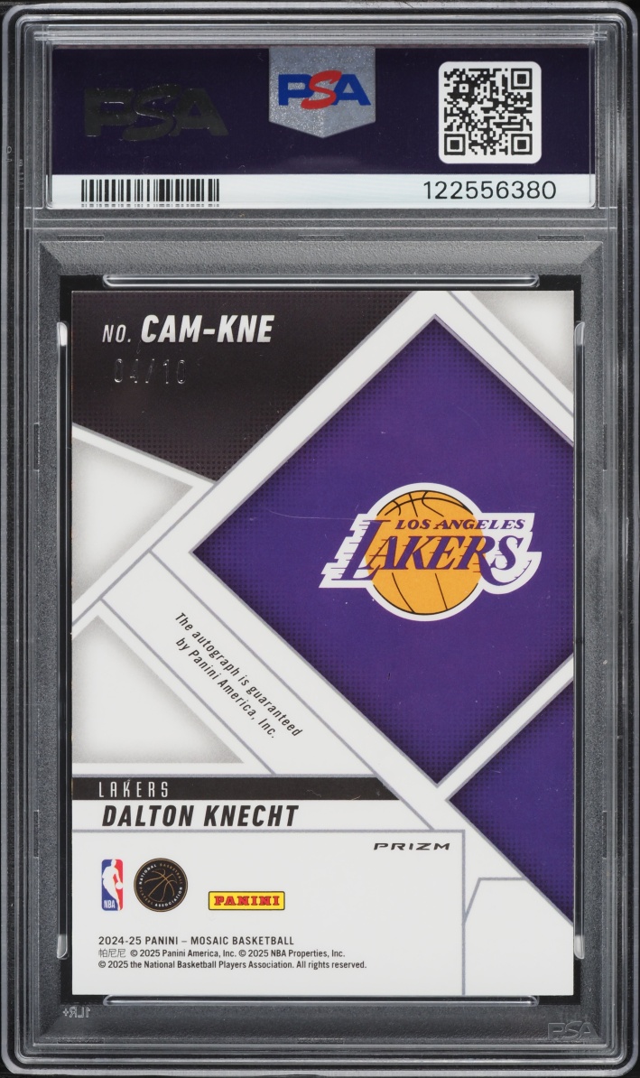 2024 Panini Mosaic Collage Gold Dalton Knecht ROOKIE AUTO JSY # 4/10 #CAM-KNE PSA 10 GEM MINT