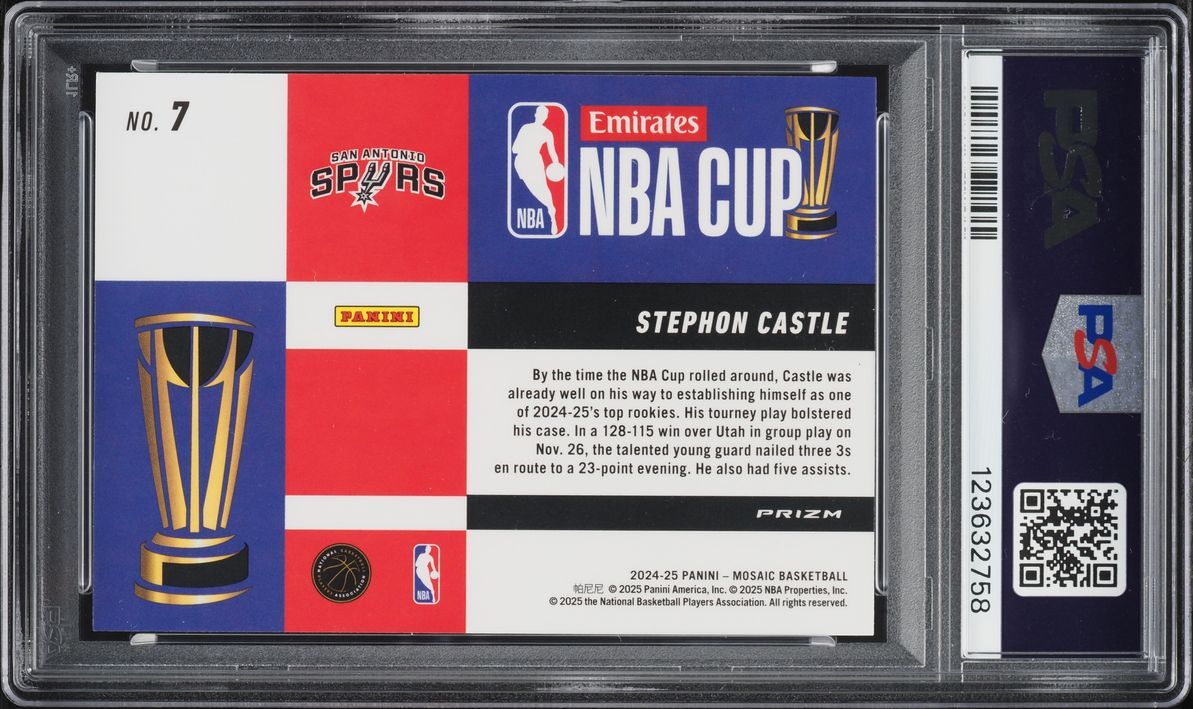 2024 Panini Mosaic NBA Cup Stephon Castle ROOKIE #7 PSA 10 GEM MINT