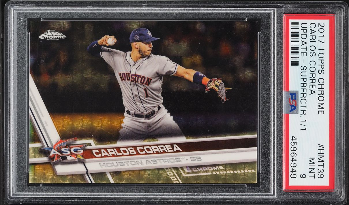 2017 Topps Chrome Update Superfractor Carlos Correa 1/1 #HMT39 PSA 9 MINT