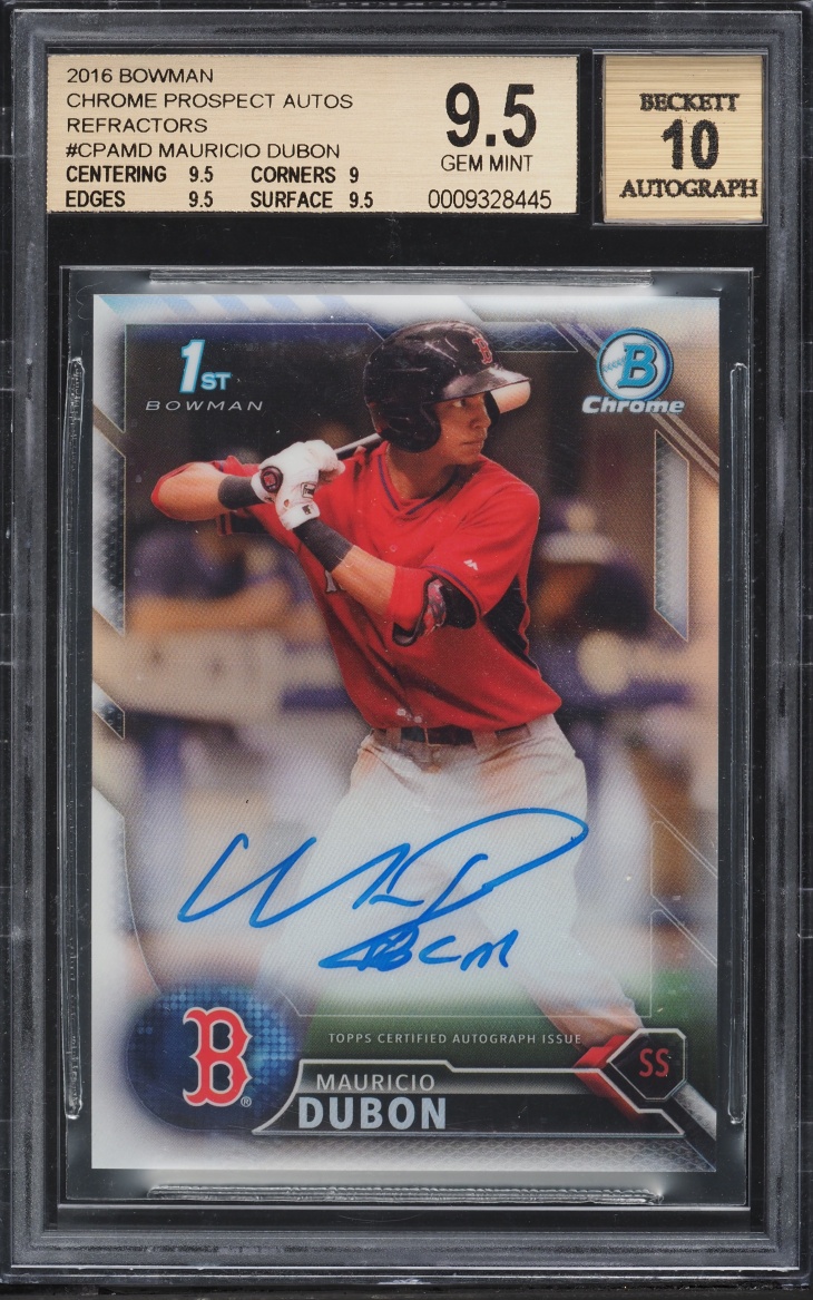 2016 Bowman Chrome Refractor Mauricio Dubon PROSPECT AUTO /499 #CPA-MD BGS 9.5 GEM MINT