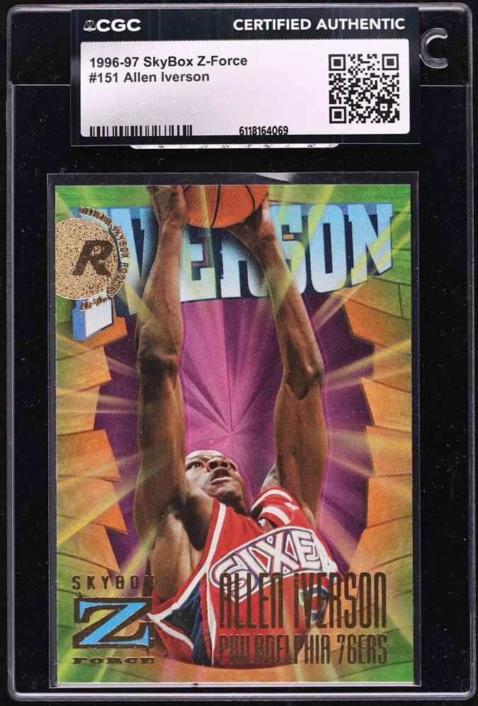 1996 Skybox Z-Force Allen Iverson ROOKIE #151 CGC AUTH
