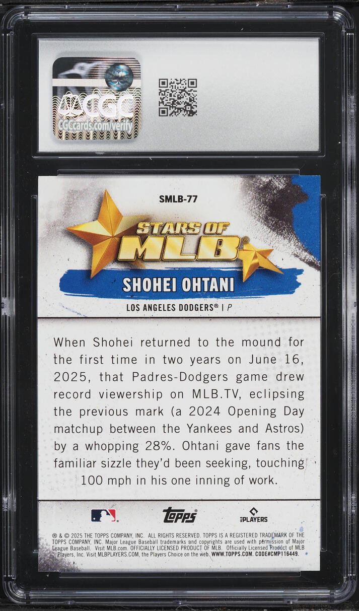 2025 Topps Update Stars Of MLB Shohei Ohtani #SMLB-77 CGC 10 GEM MINT