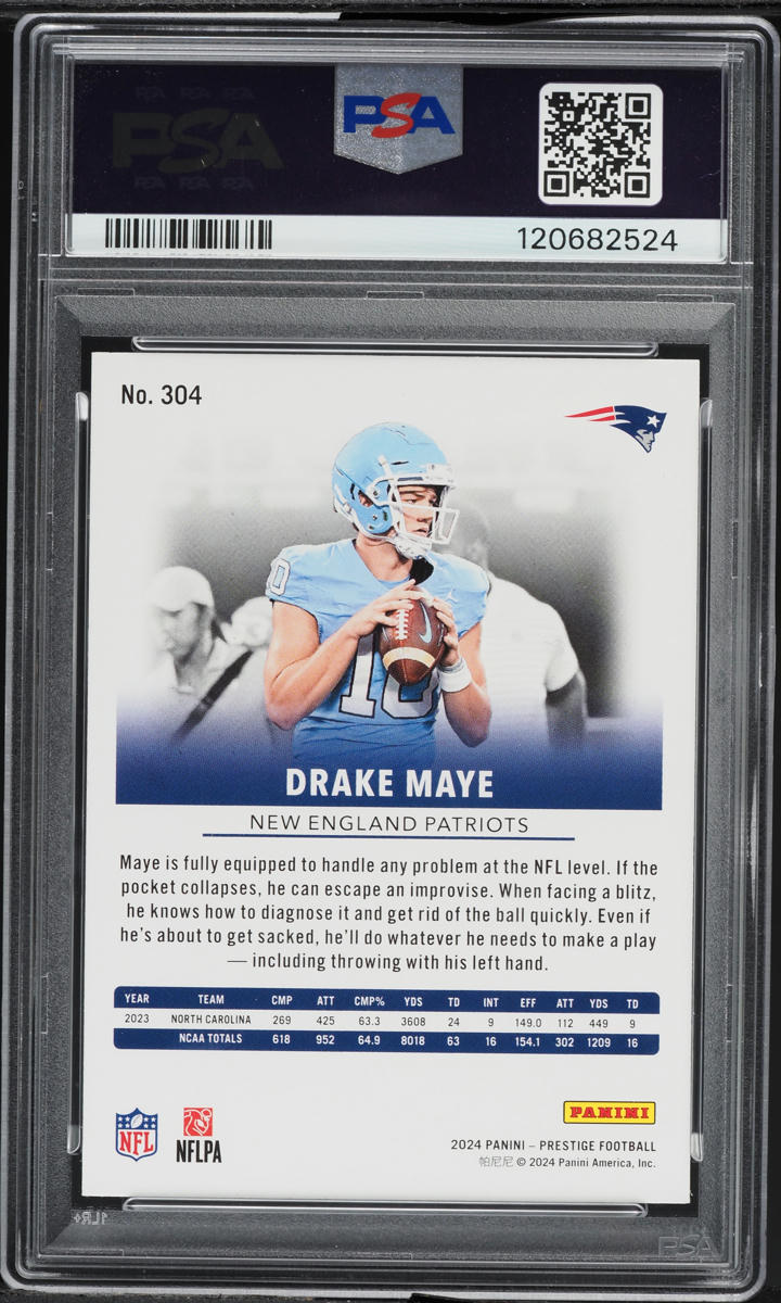 2024 Panini Prestige Drake Maye ROOKIE #304 PSA 10 GEM MINT