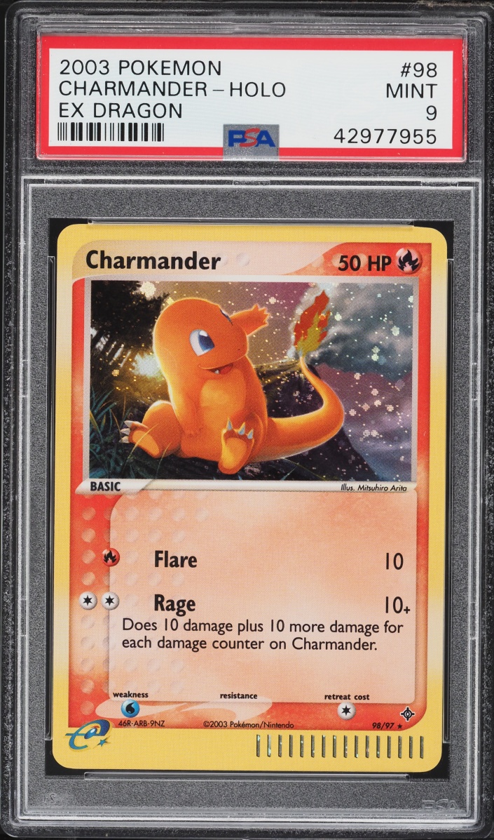 2003 Pokemon EX Dragon Holo Charmander #98 PSA 9 MINT