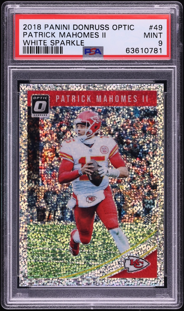 2018 Donruss Optic White Sparkle Patrick Mahomes II #49 PSA 9 MINT
