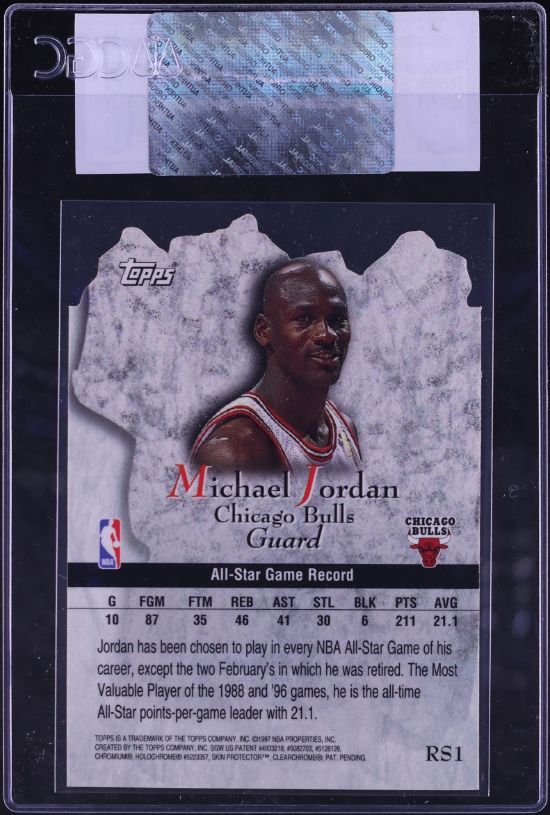 1997 Topps Rock Stars Michael Jordan #RS1 CGC AUTH - Photo 2
