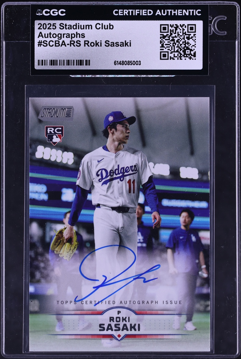 2025 Stadium Club Roki Sasaki ROOKIE AUTO #SCBA-RS CGC AUTH - Photo 1