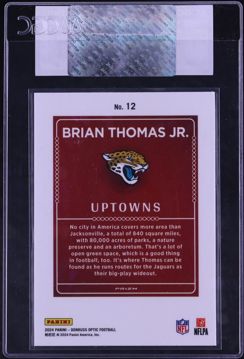 2024 Donruss Optic Uptowns Brian Thomas Jr. ROOKIE #12 CGC AUTH - Photo 2