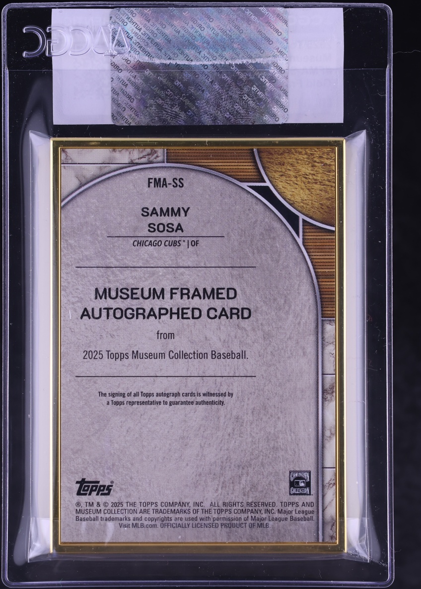 2025 Topps Museum Collection Framed Gold Frame Sammy Sosa AUTO 10/10 #FMA-SS CGC AUTH - Photo 2
