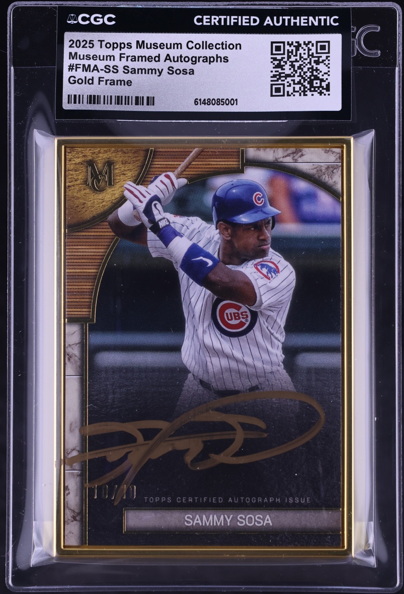 2025 Topps Museum Collection Framed Gold Frame Sammy Sosa AUTO 10/10 #FMA-SS CGC AUTH - Photo 1