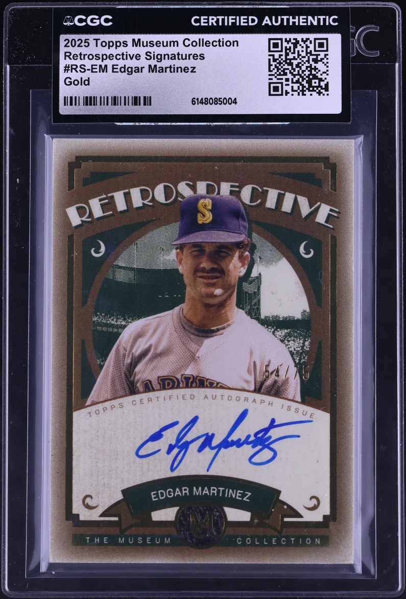 2025 Topps Museum Collection Retrospective Gold Edgar Martinez AUTO /75 #RS-EM CGC AUTH - Photo 1