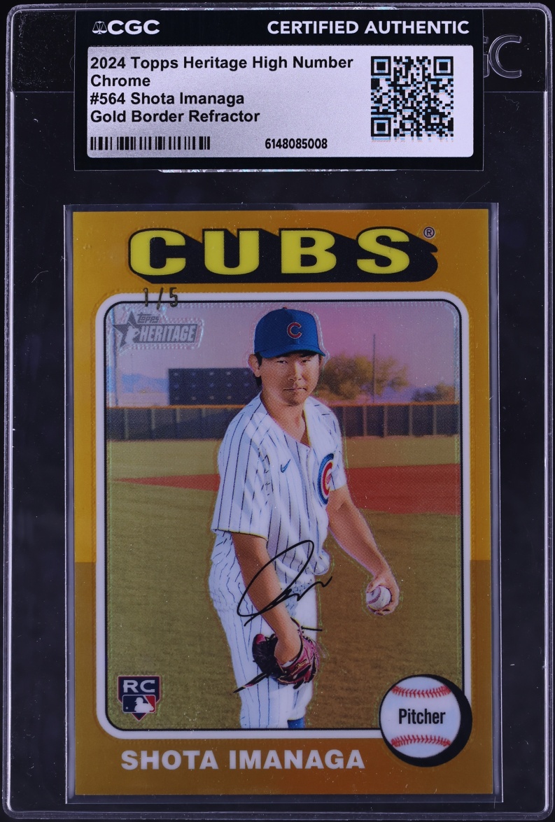 2024 Topps Heritage High Number Chrome Gold Border Ref Shota Imanaga ROOKIE 1/5 #564 CGC AUTH - Photo 1