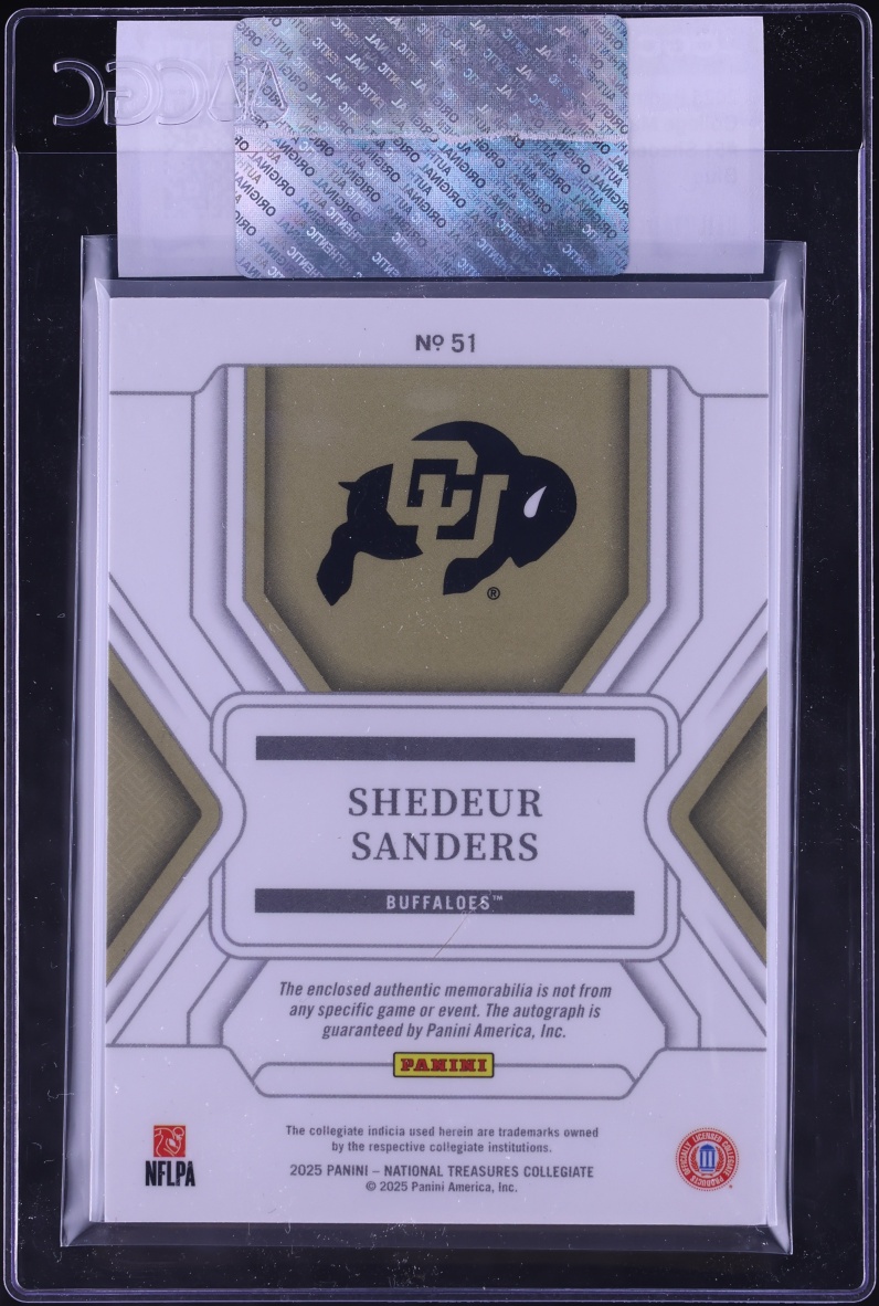 2025 National Treasures College Materials Blue Shedeur Sanders RC PATCH AUTO /49 #51 CGC AUTH - Photo 2
