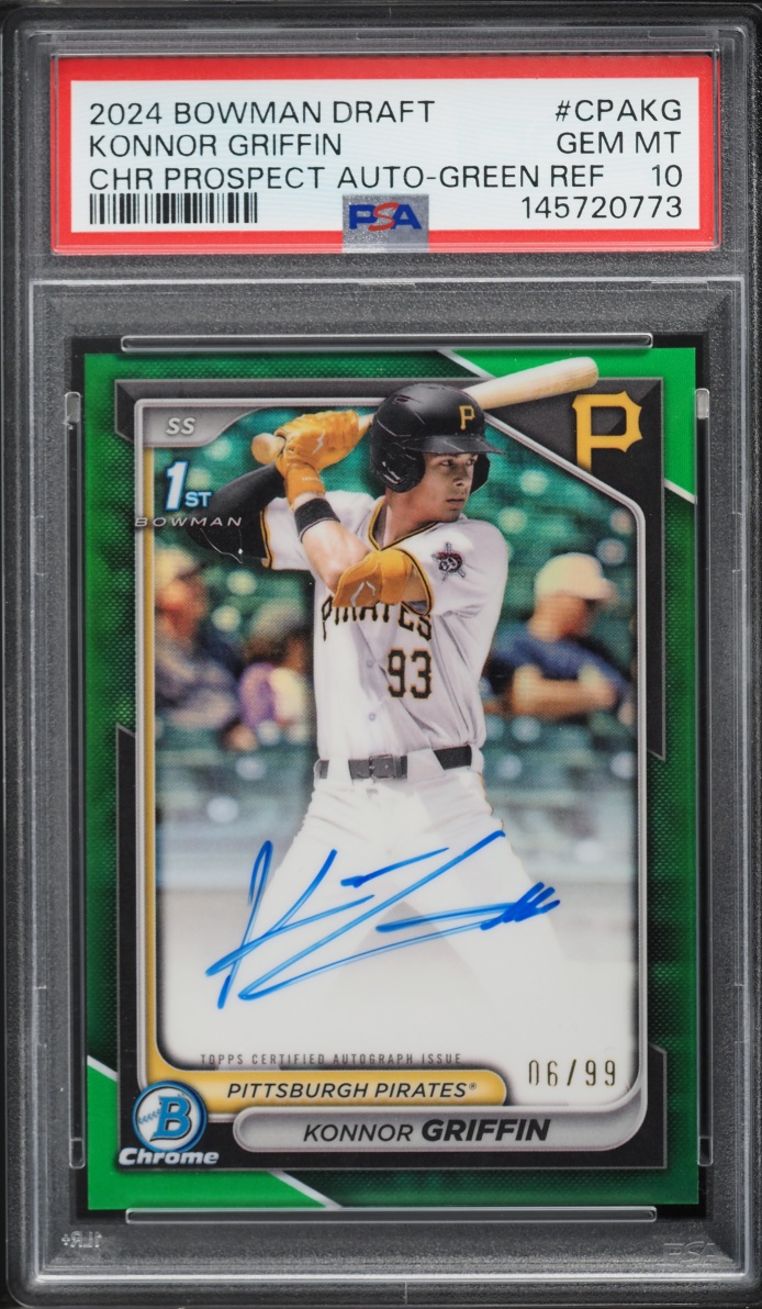 2024 Bowman Chrome Green Refractor Konnor Griffin PROSPECT AUTO /99 #CPA-KG PSA 10 GEM MINT