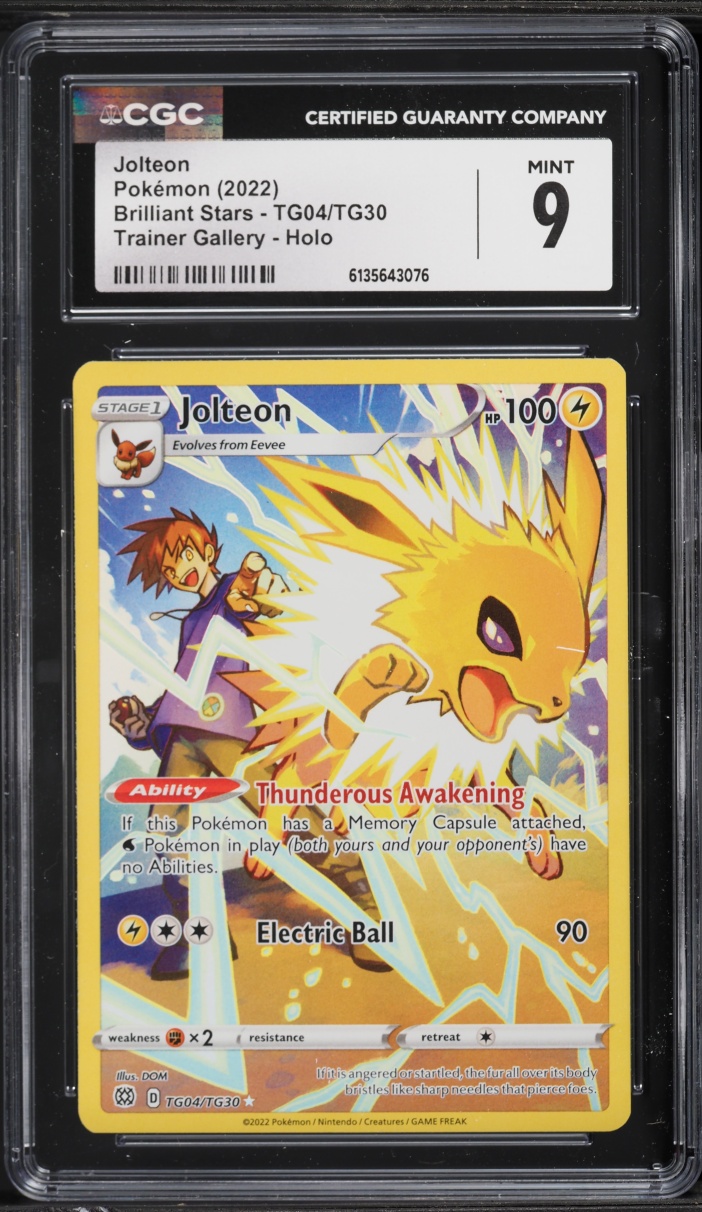 2022 Pokemon Sword & Shield Brilliant Stars CHR Jolteon #TG04 CGC 9 MINT