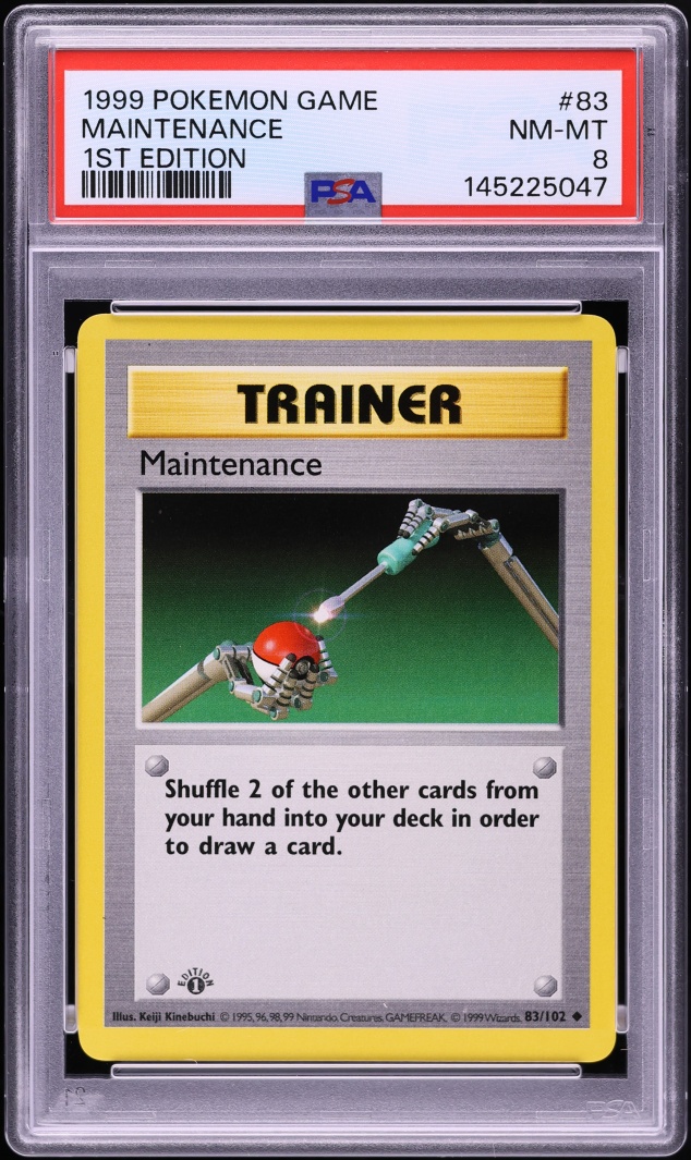 1999 Pokemon Base Set Shadowless 1st Edition Maintenance #83 PSA 8 NM-MT