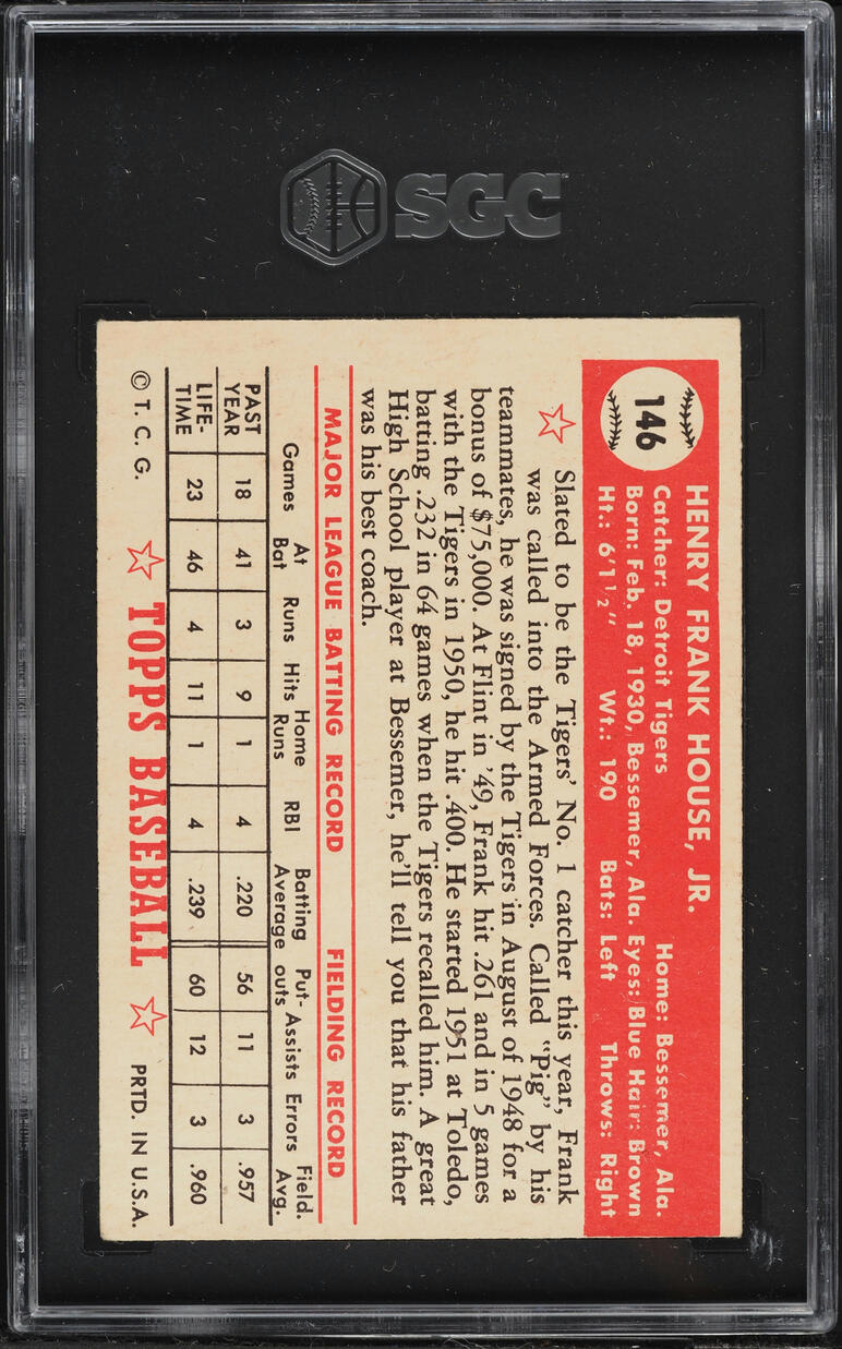 1952 Topps Frank House #146 SGC 2.5 GD+