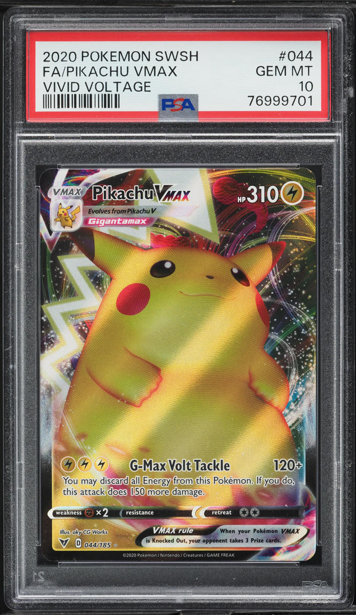 2020 Pokemon Sword & Shield Vivid Voltage Pikachu VMAX #44 PSA 10 GEM MINT