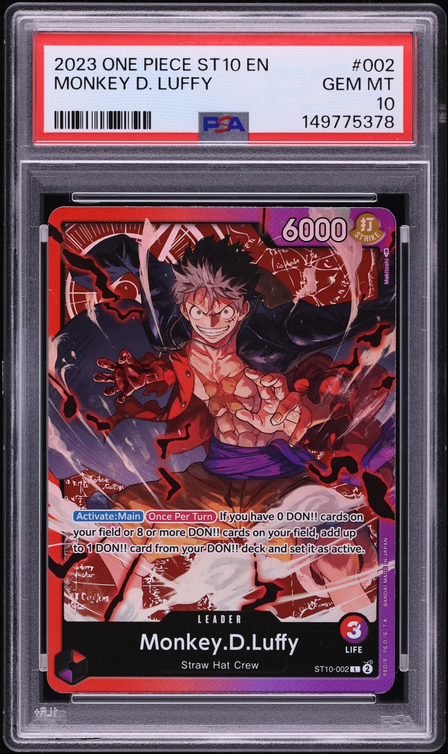 2023 One Piece The Three Captains Leader Monkey D. Luffy #ST10-002 PSA 10 GEM MINT