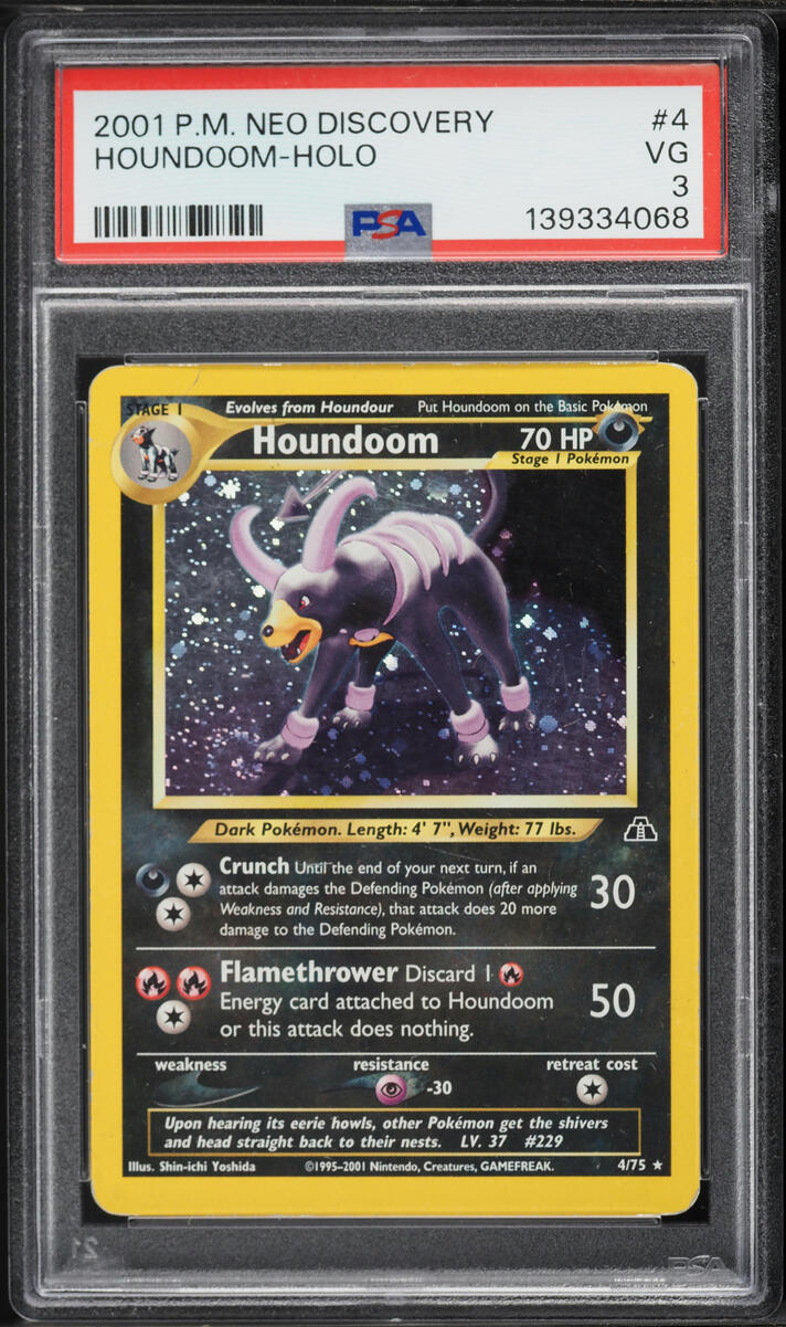 2001 Pokemon Neo Discovery Holo Houndoom #4 PSA 3 VG