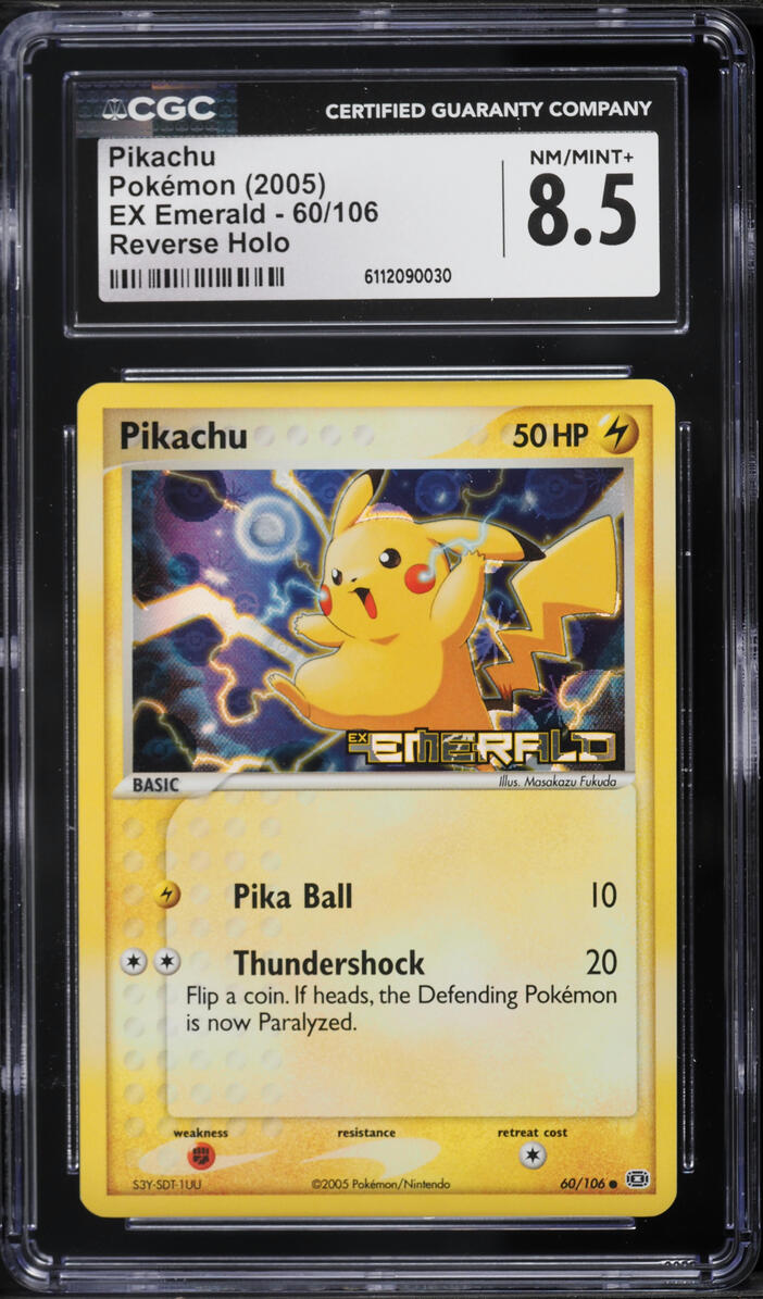 2005 Pokemon EX Emerald Reverse Holo Pikachu #60 CGC 8.5 NM-MT+