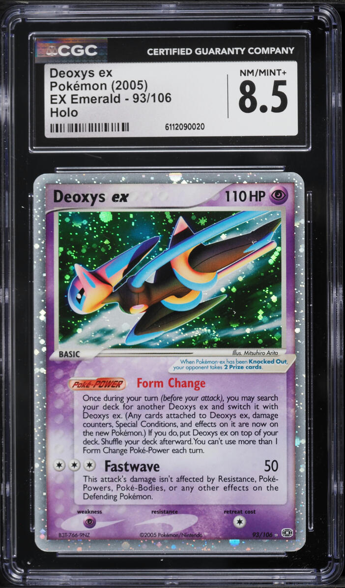 2005 Pokemon EX Emerald Holo Deoxys ex #93 CGC 8.5 NM-MT+