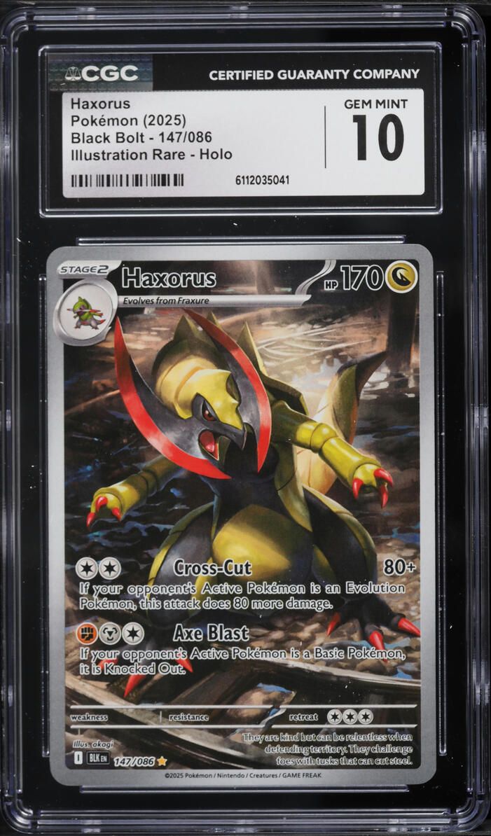 2025 Pokemon Scarlet & Violet Black Bolt IR Haxorus #147 CGC 10 GEM MINT