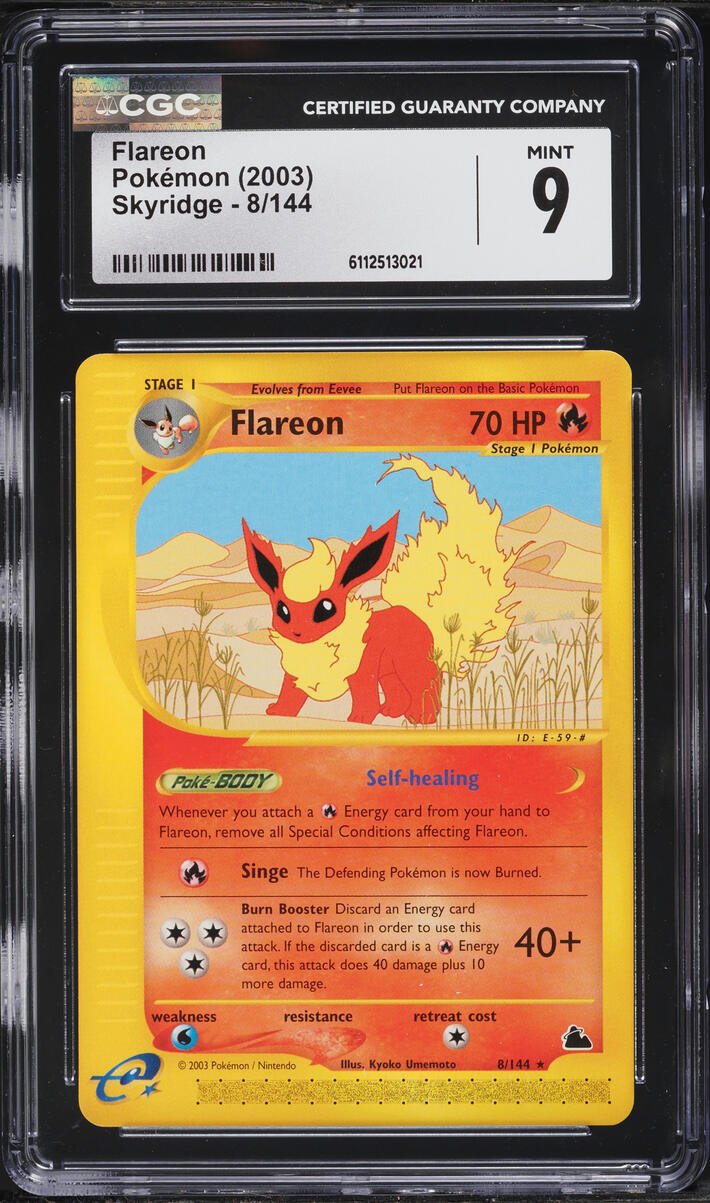 2003 Pokemon Skyridge Flareon #8 CGC 9 MINT
