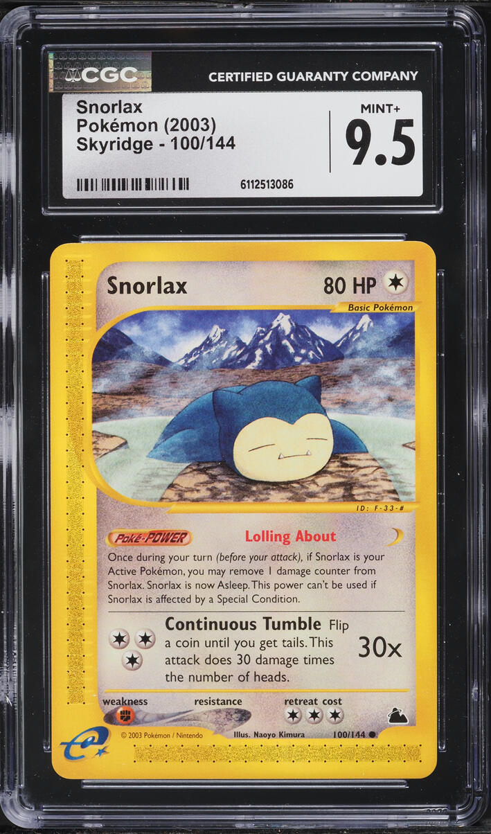 2003 Pokemon Skyridge Snorlax #100 CGC 9.5 MINT+