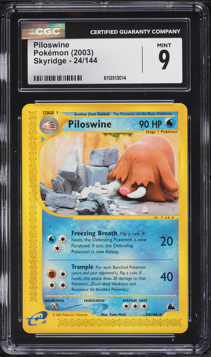 2003 Pokemon Skyridge Piloswine #24 CGC 9 MINT