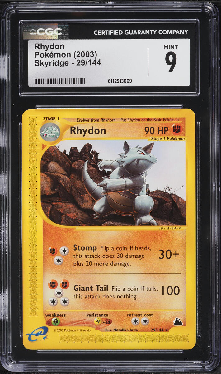 2003 Pokemon Skyridge Rhydon #29 CGC 9 MINT