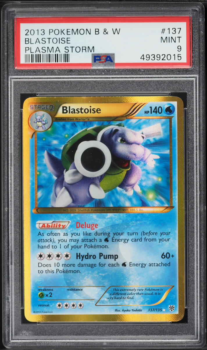 2013 Pokemon Black & White Plasma Storm Blastoise #137 PSA 9 MINT