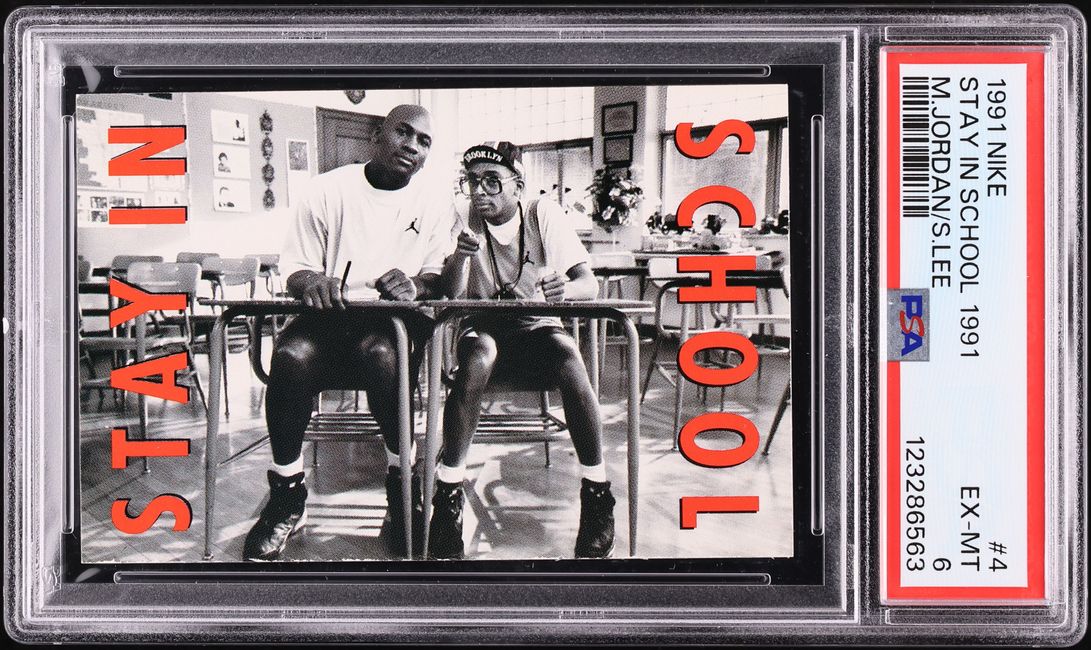 1991 Nike Stay In School Michael Jordan & Spike Lee #4 PSA 6 EXMT