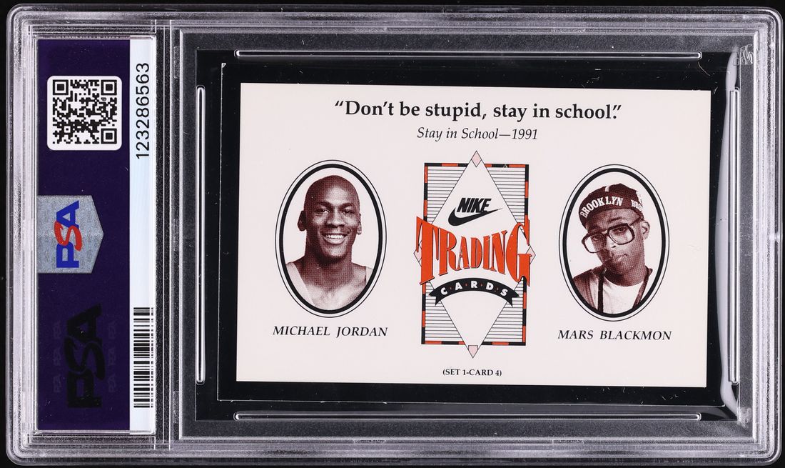 1991 Nike Stay In School Michael Jordan & Spike Lee #4 PSA 6 EXMT
