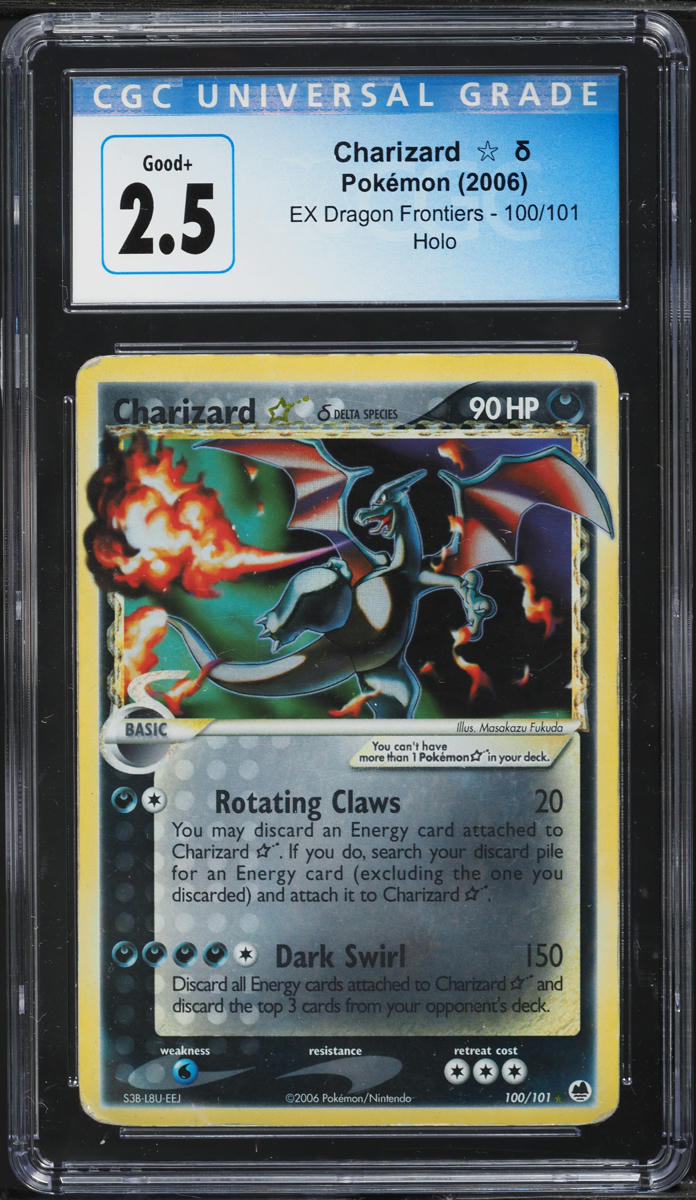 2006 Pokemon EX Dragon Frontiers Holo Charizard Gold Star #100 CGC 2.5 GD+