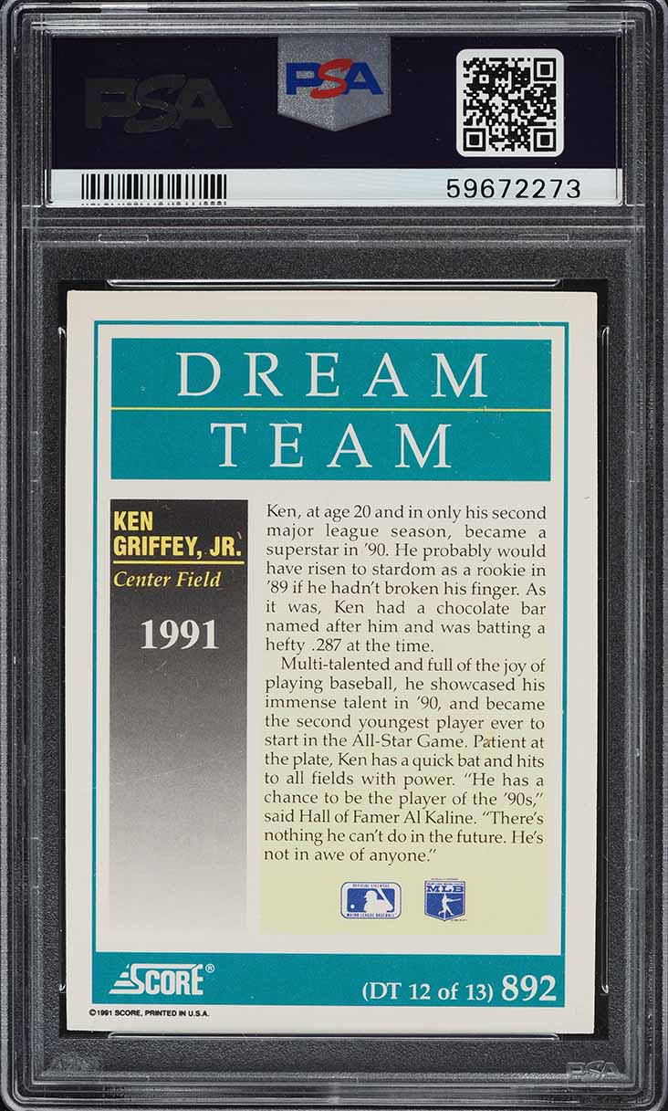 1991 Score Dream Team Ken Griffey Jr. #892 PSA 5 EX