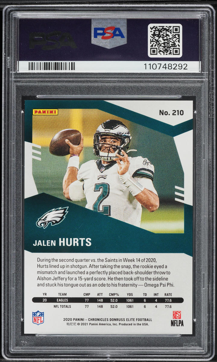 2020 Panini Chronicles Donruss Elite Update Jalen Hurts ROOKIE #210 PSA 9 MINT