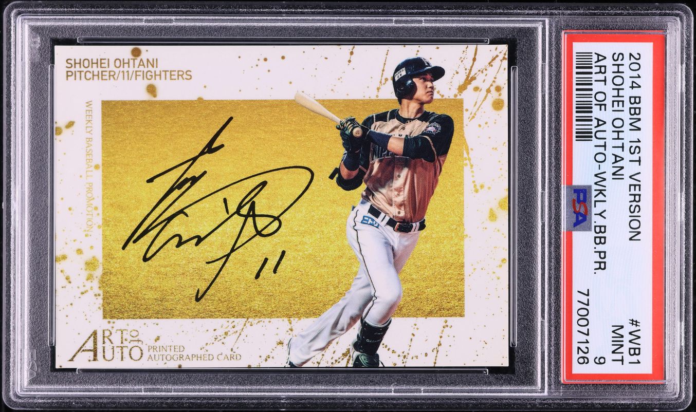 2014 BBM 1st Version Art Of Auto Shohei Ohtani ROOKIE #WB1 PSA 9 MINT