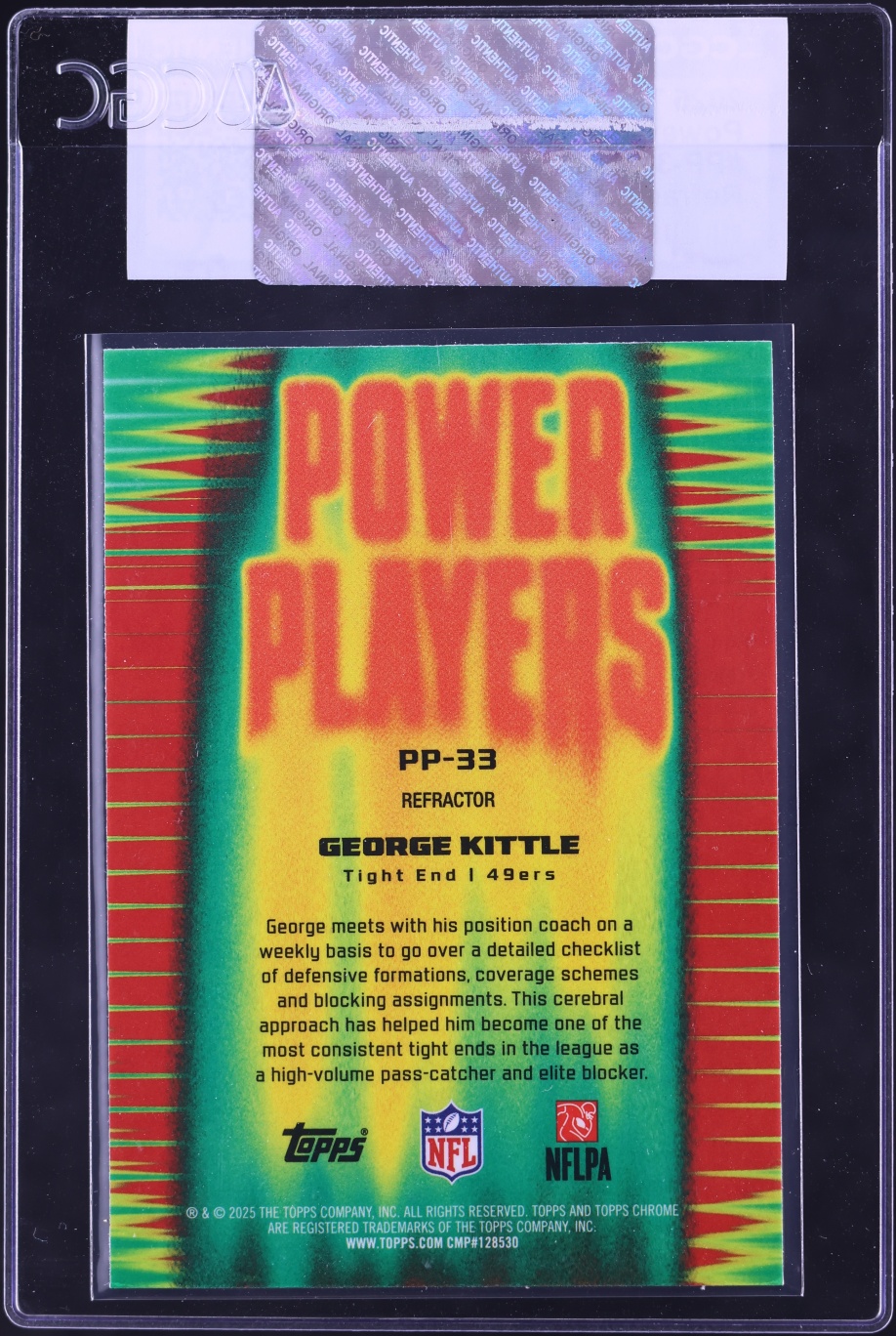2025 Topps Chrome Power Players Refractor George Kittle #PP-33 CGC AUTH