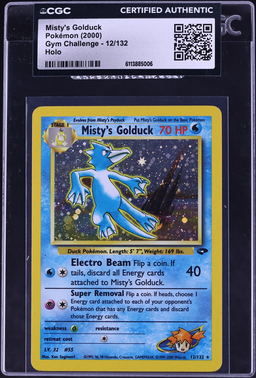2000 Pokemon Gym Challenge Holo Misty's Golduck #12 CGC AUTH