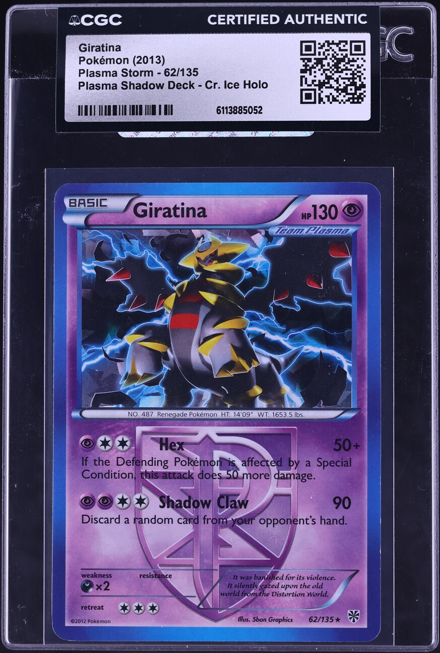 2013 Pokemon Black & White Plasma Storm Cracked Ice Holo Giratina #62 CGC AUTH