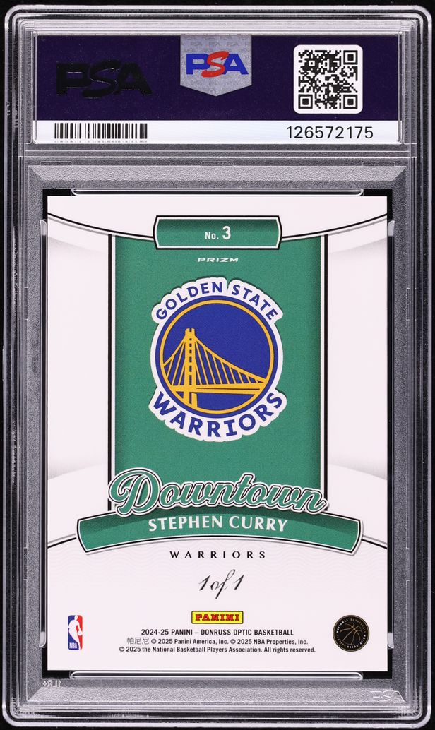 2024 Donruss Optic Downtown Gold Vinyl Stephen Curry 1/1 #3 PSA 10 GEM MINT