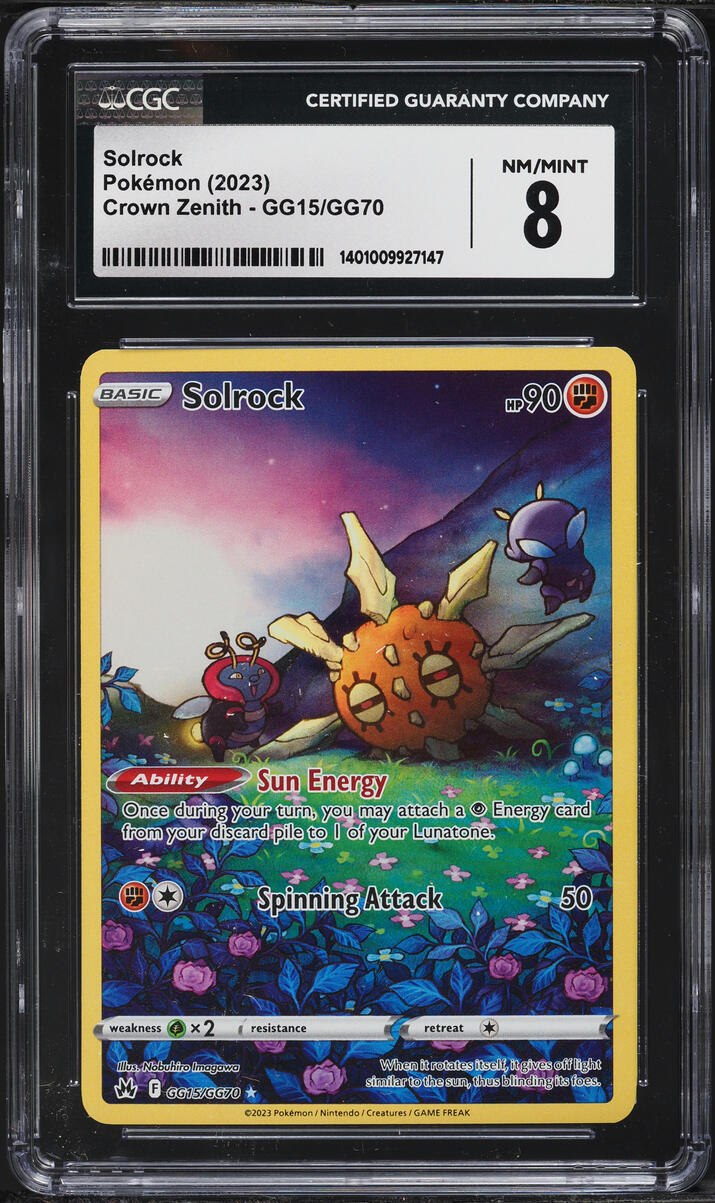 2023 Pokemon Sword & Shield Crown Zenith Alt Art Solrock #GG15 CGC 8 NM-MT
