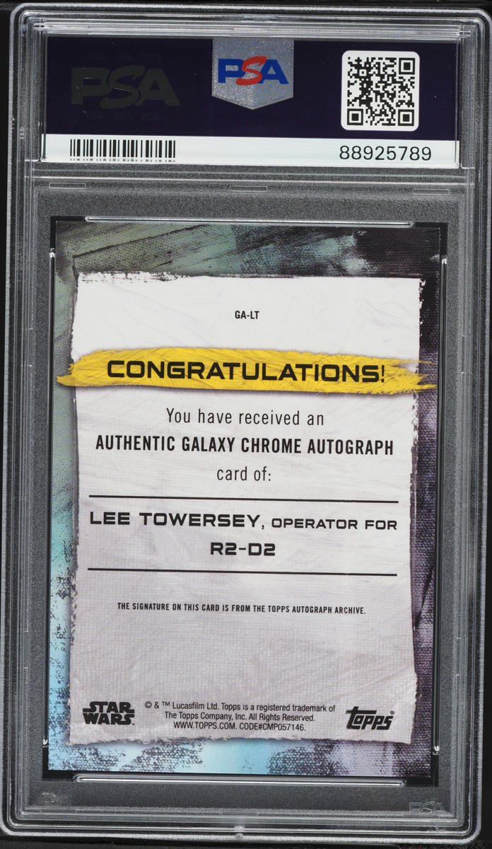 2022 Topps Chrome Star Wars Galaxy Orange Refractor Lee Towersey AUTO 1/25 PSA 10 GEM MINT