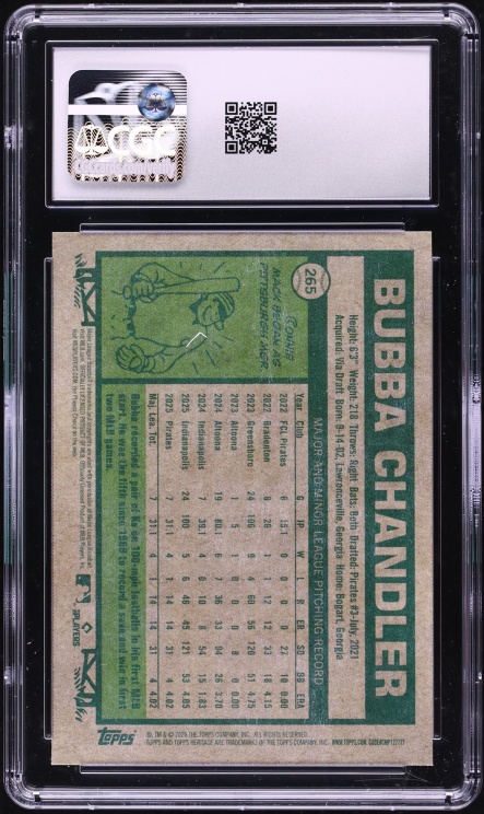 2026 Topps Heritage Bubba Chandler ROOKIE #265 CGC 10 GEM MINT