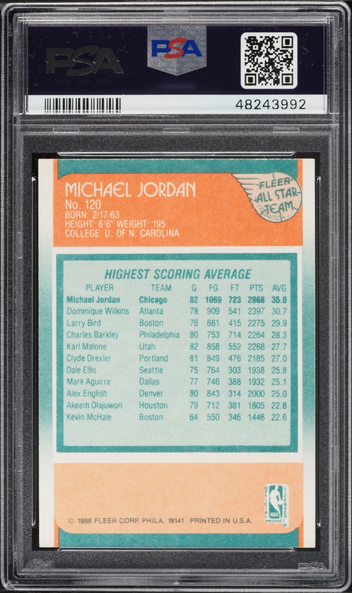 1988 Fleer All-Star Michael Jordan #120 PSA 8 NM-MT
