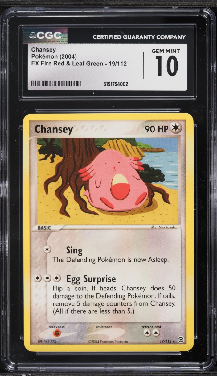 2004 Pokemon Ex Fire Red & Leaf Green Chansey #19 CGC 10 GEM MINT